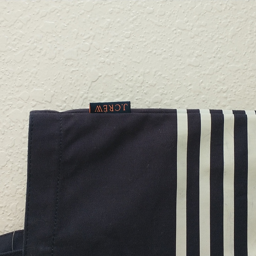 J Crew Navy & White Striped Tote Bag - Picture 3 of 7